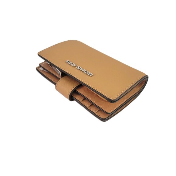 Michael Kors Jet Set Travel Medium Bifold Zip Coin Wallet Peanut Leather - Picture 7 of 9